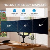 HUANUO Drievoudige Monitorstandaard Zwart voor 17-32 Inch Schermen met Verstelbare Armen