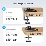 HUANUO Drievoudige Monitorstandaard Zwart voor 17-32 Inch Schermen met Verstelbare Armen