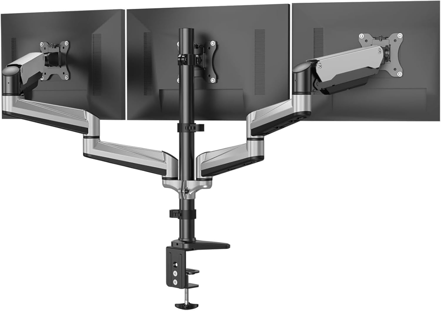 HUANUO Drievoudige Monitorstandaard Zwart voor 17-32 Inch Schermen met Verstelbare Armen