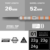 Target Darts Raymond van Barneveld RVB 22G/23G/24G Wolfraam Stalen Uiteinde Darts Set - 9 Pro Grip Schachten - 9 Pro Ultra Vluchten – Dart Portemonnee - Dart Counter App Coupon Bundle