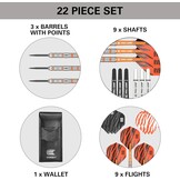 Target Darts Raymond van Barneveld RVB 22G/23G/24G Wolfraam Stalen Uiteinde Darts Set - 9 Pro Grip Schachten - 9 Pro Ultra Vluchten – Dart Portemonnee - Dart Counter App Coupon Bundle