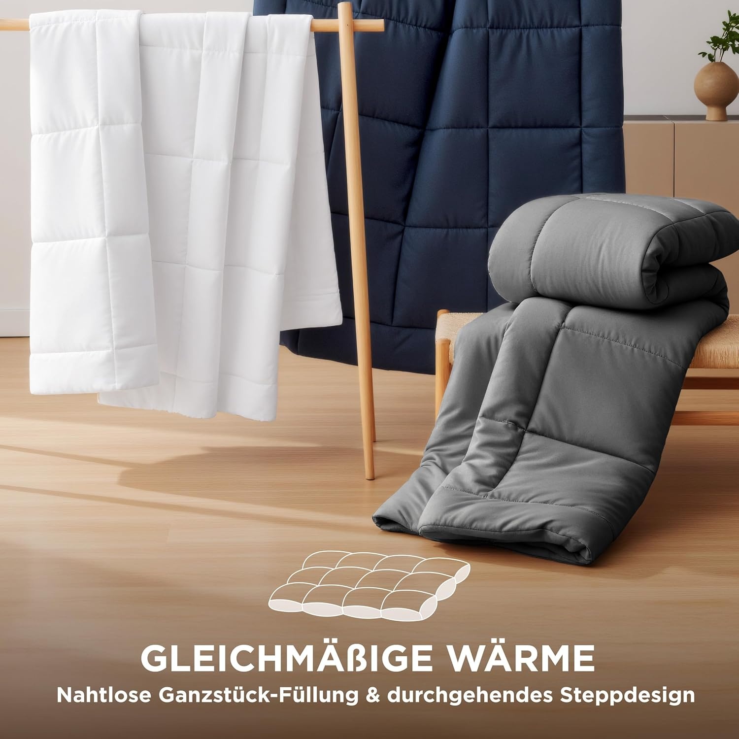 BEDSURE Dekbed 135x200 4 Seizoenen - Dekbedden 135x200cm Oeko-TEX Gecertificeerd - 300GSM Zachte Warme Duvet Slaapdeken voor Allergiepatiënten, Wit - Maat 135x200 cm