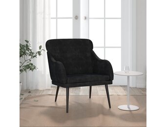 Zwarte Fluweel Fauteuil met Metalen Frame - 34% Korting