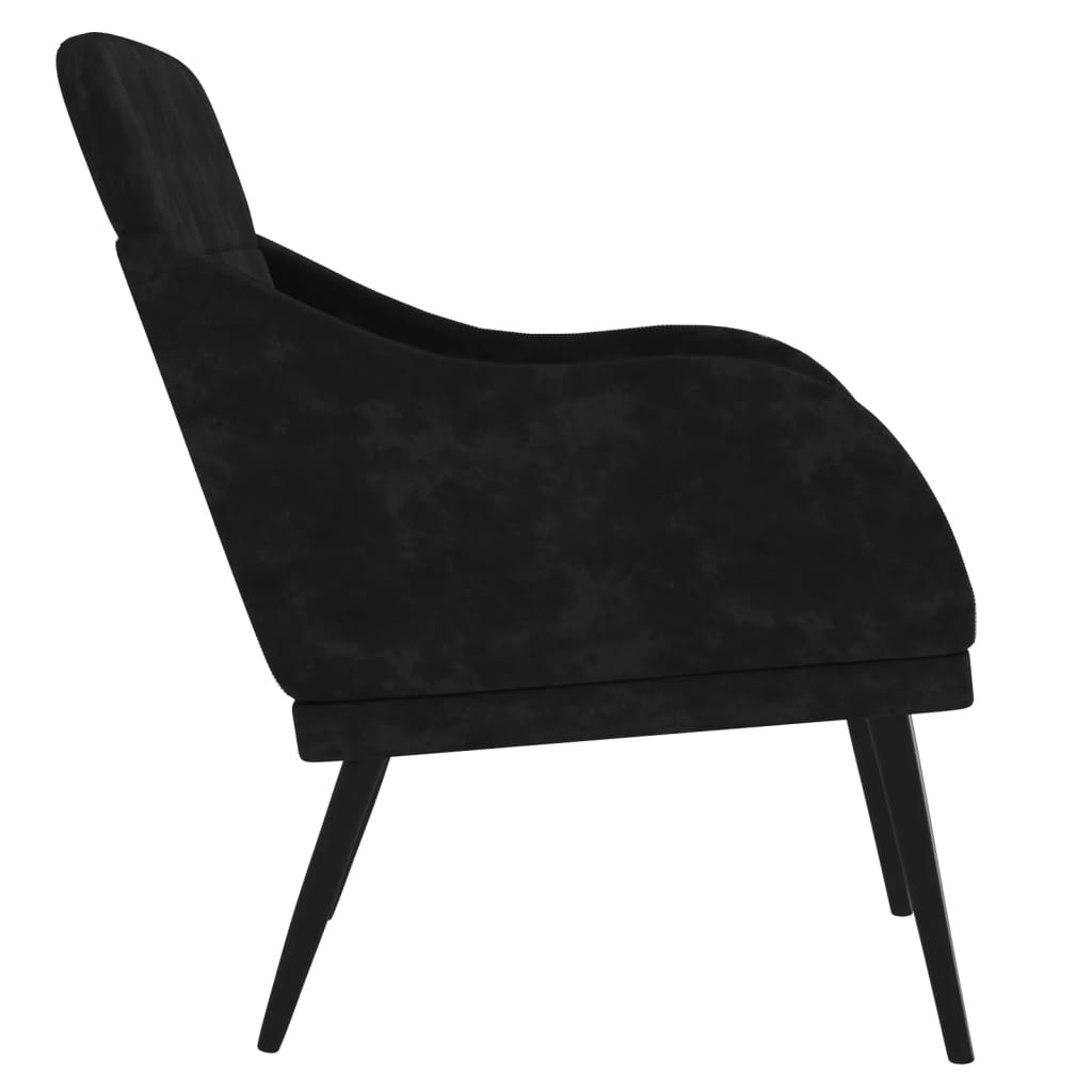 Zwarte Fluweel Fauteuil met Metalen Frame - 34% Korting