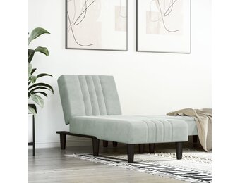 Verstelbare Chaise Longue Fluweel Lichtgrijs - 59% Korting
