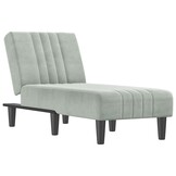 Verstelbare Chaise Longue Fluweel Lichtgrijs - 59% Korting