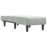 Verstelbare Chaise Longue Fluweel Lichtgrijs - 59% Korting