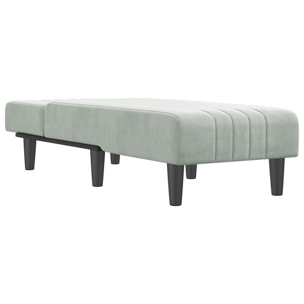 Verstelbare Chaise Longue Fluweel Lichtgrijs - 59% Korting