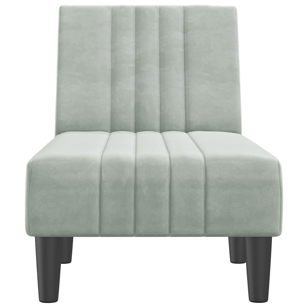 Verstelbare Chaise Longue Fluweel Lichtgrijs - 59% Korting