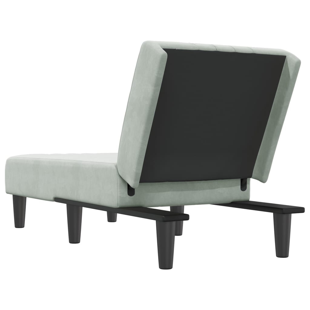 Verstelbare Chaise Longue Fluweel Lichtgrijs - 59% Korting