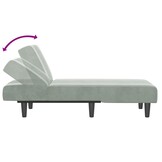 Verstelbare Chaise Longue Fluweel Lichtgrijs - 59% Korting