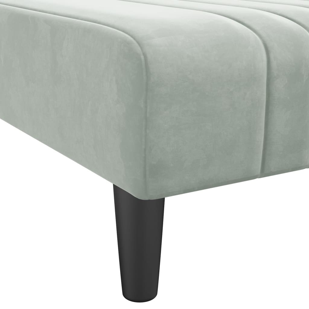 Verstelbare Chaise Longue Fluweel Lichtgrijs - 59% Korting