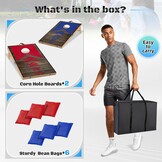 2x Cornhole Spel Set 60 x 30 cm Multikleur - Outdoor Toss Game met 8 Bean Bags en Draagtas