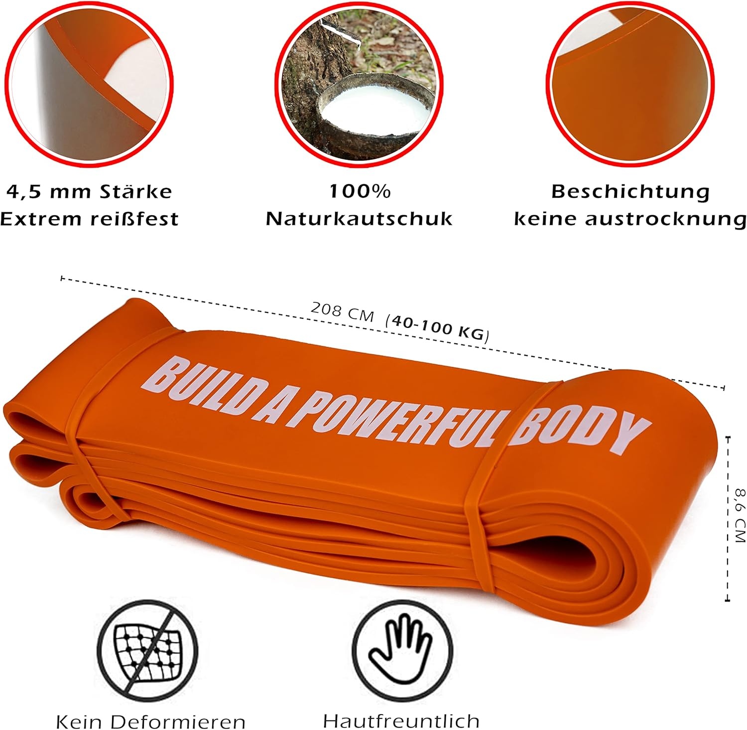 Weerstandsband Krachttraining Oranje (40-100kg) | 28% Korting