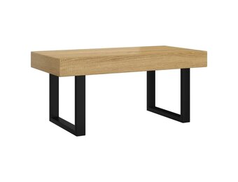 vidaXL Salontafel MDF & IJzer Lichtbruin/Zwart - 90x45x40cm - 34% Korting!