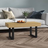 vidaXL Salontafel MDF & IJzer Lichtbruin/Zwart - 90x45x40cm - 34% Korting!