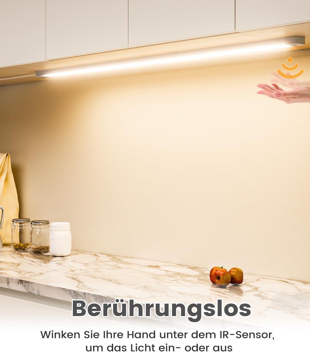 SIBI LIGHTING LED Onderbouwlamp Keuken 90cm Dimbare Keukenverlichting met Sensorgestuurde Bediening, Neutraal Wit 4000K