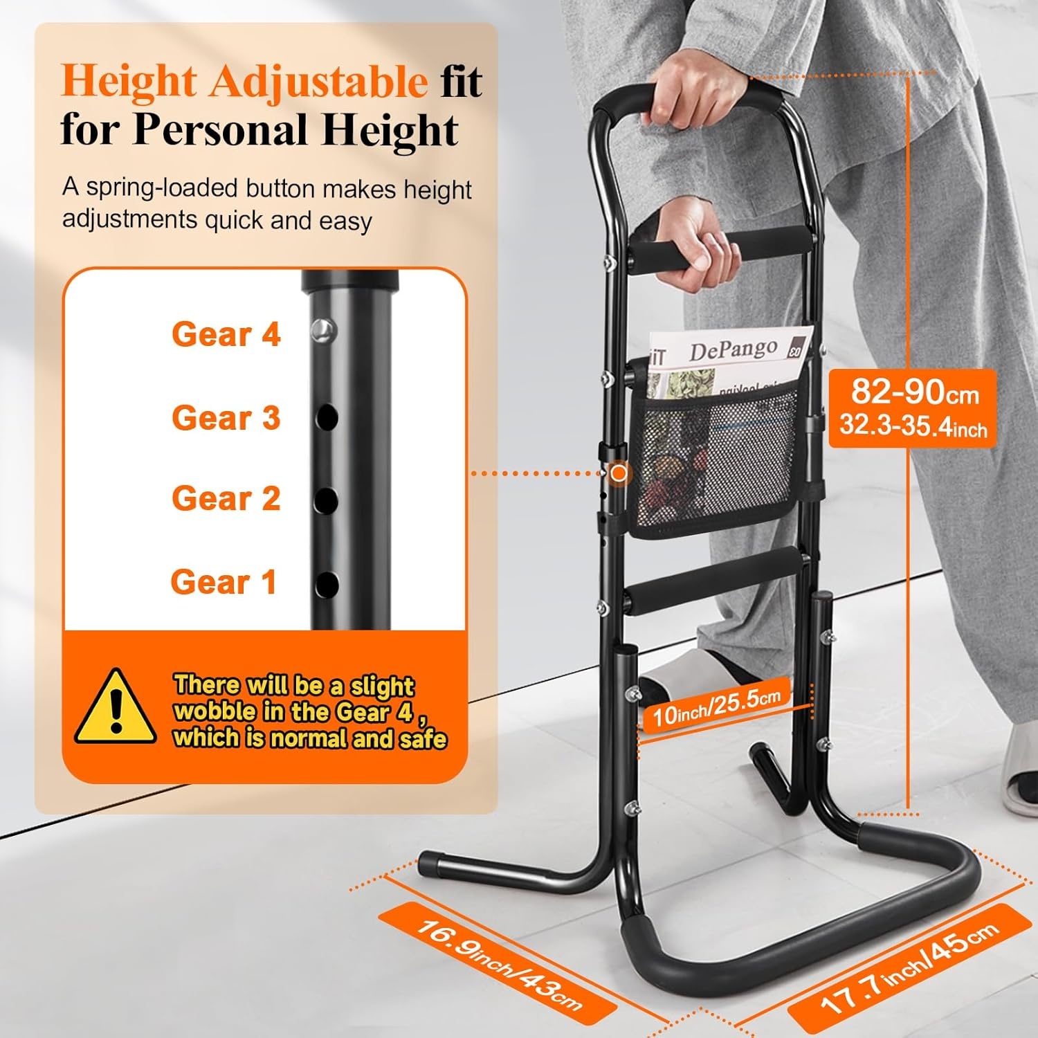 DePango Staande Hulp met In hoogte Verstelbare Handgrepen - Aluminium Legering