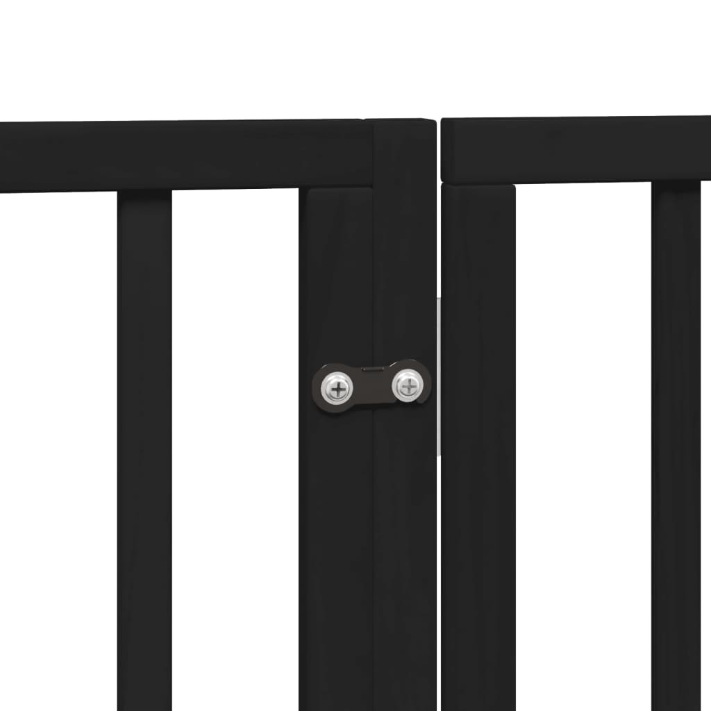 vidaXL Hondenhek inklapbaar 6 panelen 300 cm populierenhout zwart