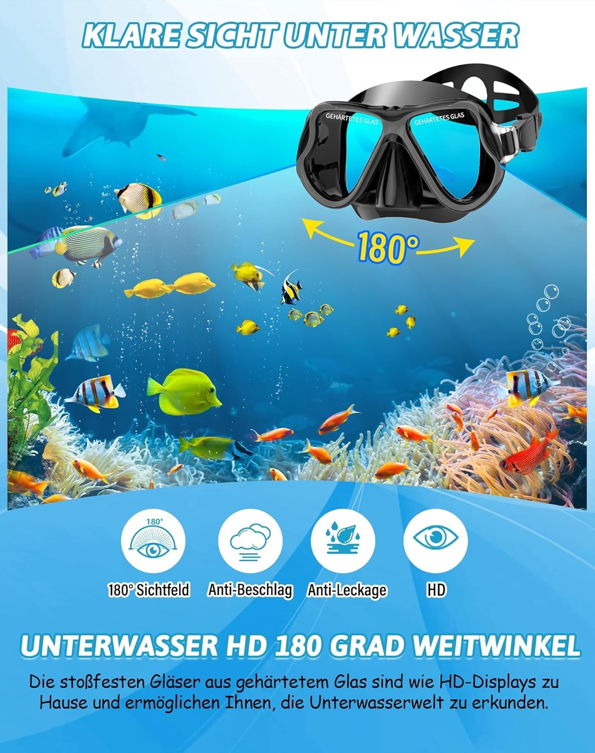Snorkelset Volwassenen met Verstelbare Flippers & Panoramisch Masker - 28% Korting