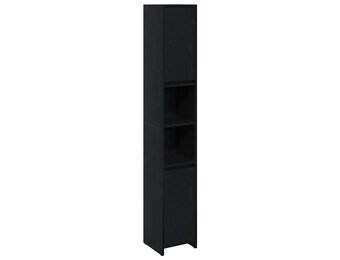 vidaXL Badkamerkast Zwart Eiken 30 x 30 x 183.5 cm Bewerkt hout