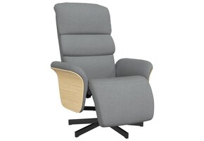 Lichtgrijze Verstelbare Fauteuil met Voetensteun - 47% Korting!