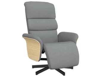 Lichtgrijze Verstelbare Fauteuil met Voetensteun Stoffen - 35% Korting
