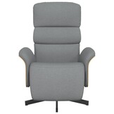 Lichtgrijze Verstelbare Fauteuil met Voetensteun Stoffen - 35% Korting