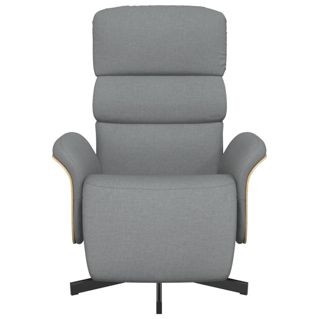 Lichtgrijze Verstelbare Fauteuil met Voetensteun Stoffen - 35% Korting