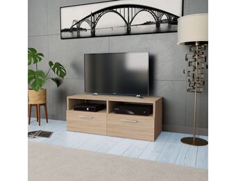 vidaXL Tv-meubel 95x35x36 cm bewerkt hout eikenkleurig