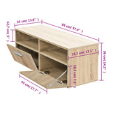 vidaXL Tv-meubel 95x35x36 cm bewerkt hout eikenkleurig