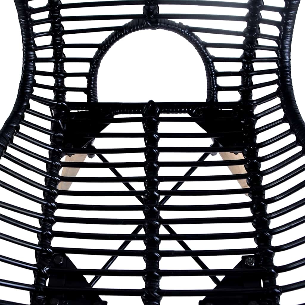 vidaXL Eetkamerstoelen 4 st natuurlijk rattan zwart
