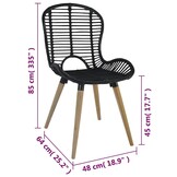 vidaXL Eetkamerstoelen 4 st natuurlijk rattan zwart