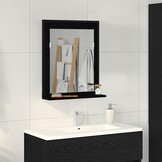 vidaXL Badkamer Spiegel Zwart eiken 50 x 12 x 60 cm Bewerkt hout