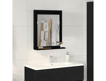 vidaXL Badkamer Spiegel Zwart eiken 50 x 12 x 60 cm Bewerkt hout