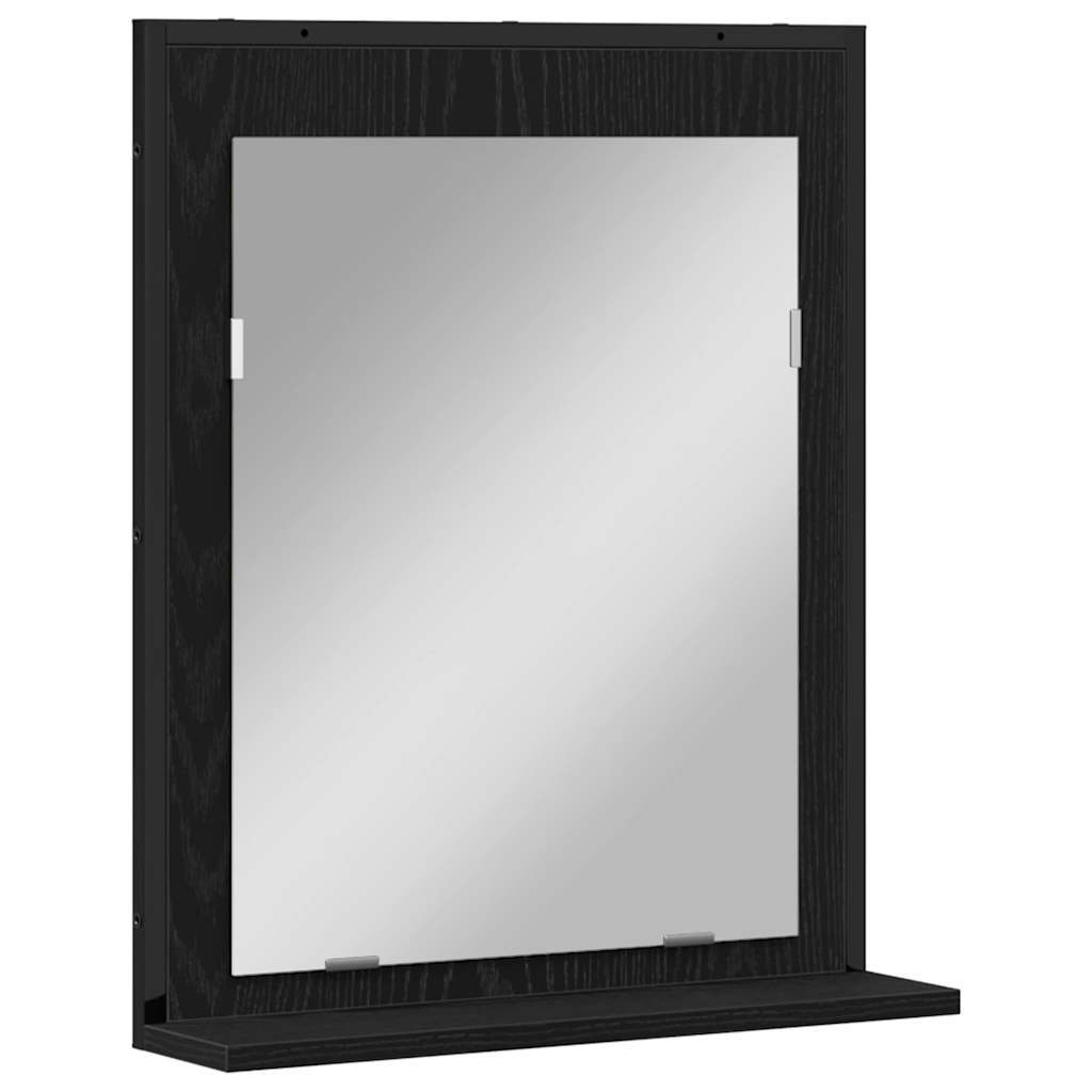 vidaXL Badkamer Spiegel Zwart eiken 50 x 12 x 60 cm Bewerkt hout