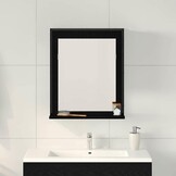 vidaXL Badkamer Spiegel Zwart eiken 50 x 12 x 60 cm Bewerkt hout