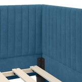 Blauw Fluweel Hoekbedframe met Hoofdbord - 30% Korting