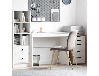 vidaXL Bureau Wit 100 x 40 x 76 cm Bewerkt hout