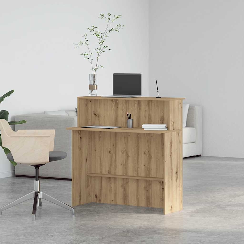 vidaXL Receptiebalie 100x50x103,5cm bewerkt hout artisanaal eikenkleur