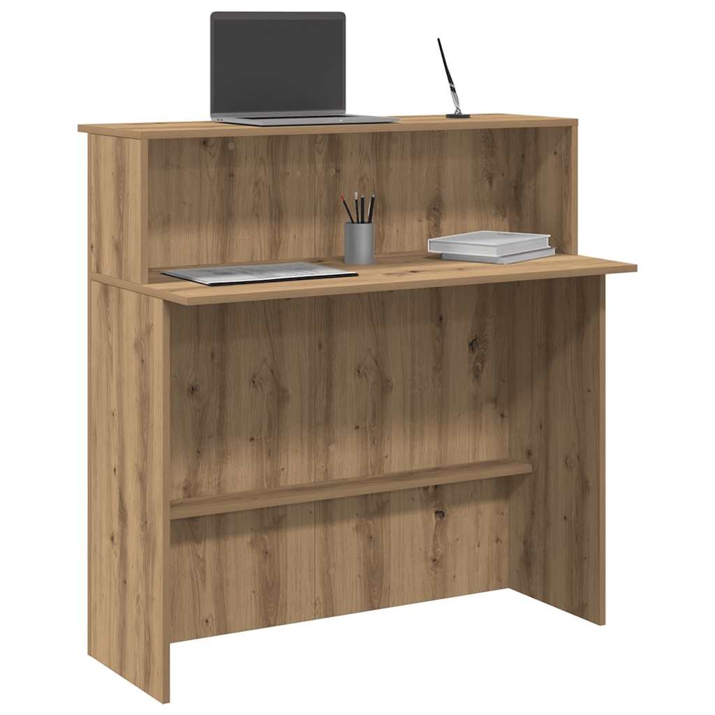 vidaXL Receptiebalie 100x50x103,5cm bewerkt hout artisanaal eikenkleur