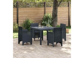 vidaXL Tuinstafel Antraciet 100x100cm Poly Rattan - 29% Korting!
