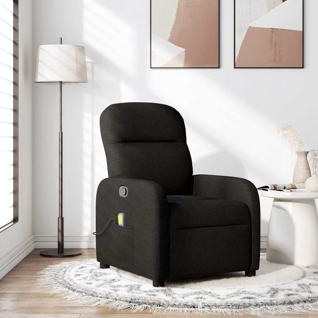 Verstelbare Massagestoel Stof Zwart - 35% Korting