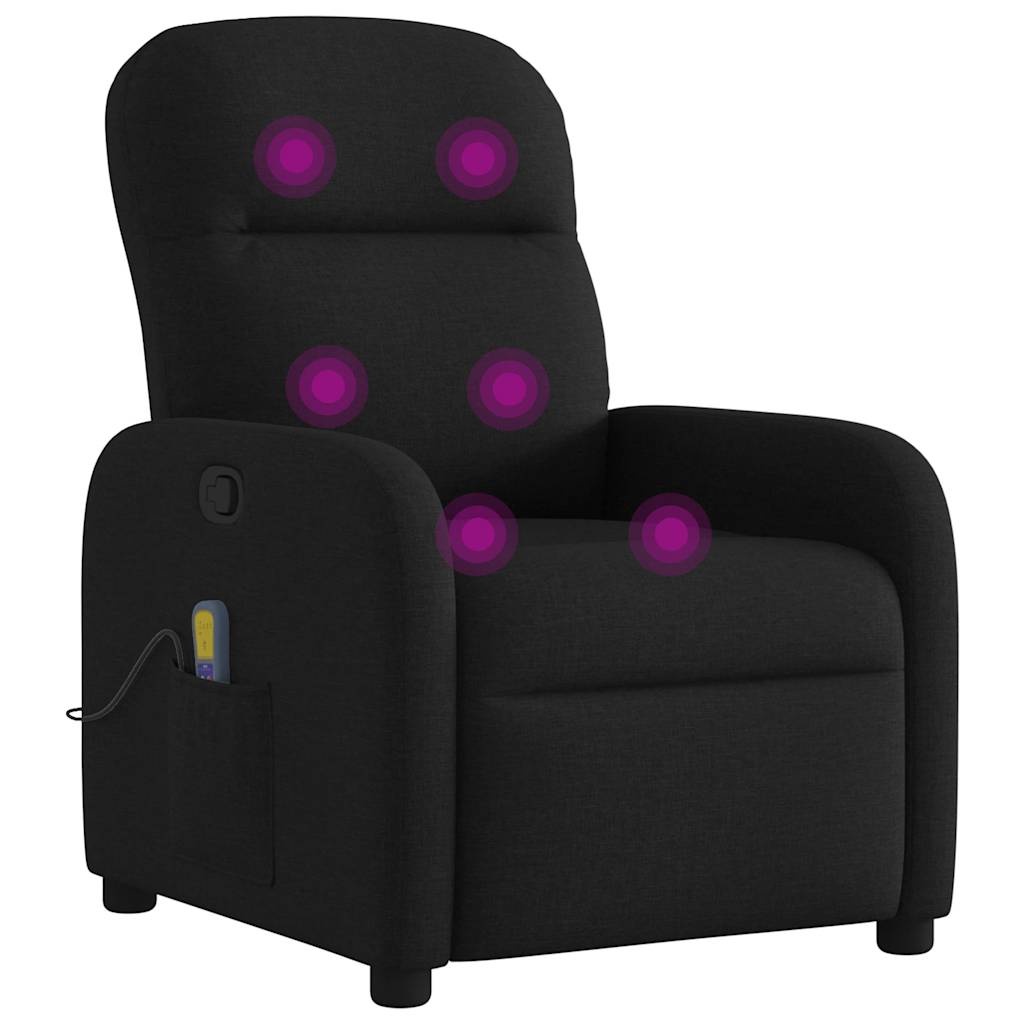 Verstelbare Massagestoel Stof Zwart - 35% Korting