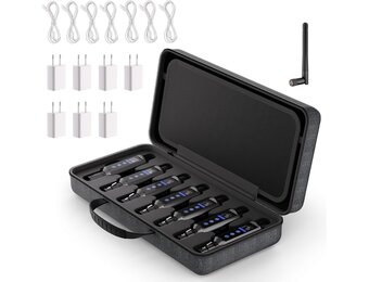 Draadloze controller met box, draadloze zender/6 ontvangers, batterij-aangedreven ontvanger met touchscreen, 20 uur batterijduur