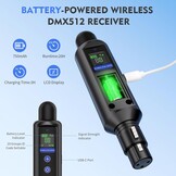 Draadloze controller met box, draadloze zender/6 ontvangers, batterij-aangedreven ontvanger met touchscreen, 20 uur batterijduur
