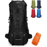 Doshwin 70L Grote Rugzak Kamperen Trekking Wandelen Reizen met Regenhoes - Unisex Zwart