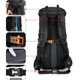 Doshwin 70L Grote Rugzak Kamperen Trekking Wandelen Reizen met Regenhoes - Unisex Zwart