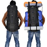 Doshwin 70L Grote Rugzak Kamperen Trekking Wandelen Reizen met Regenhoes - Unisex Zwart