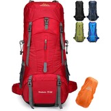 Doshwin 70L Grote Rugzak Kamperen Trekking Wandelen Reizen met Regenhoes - Unisex Zwart